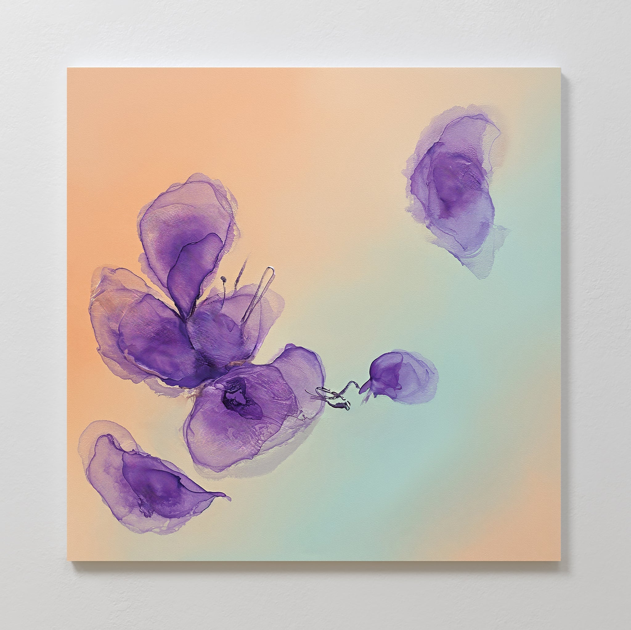 Whispers in Lavender – blush pink botanical canvas wall art print by Aspire Prints