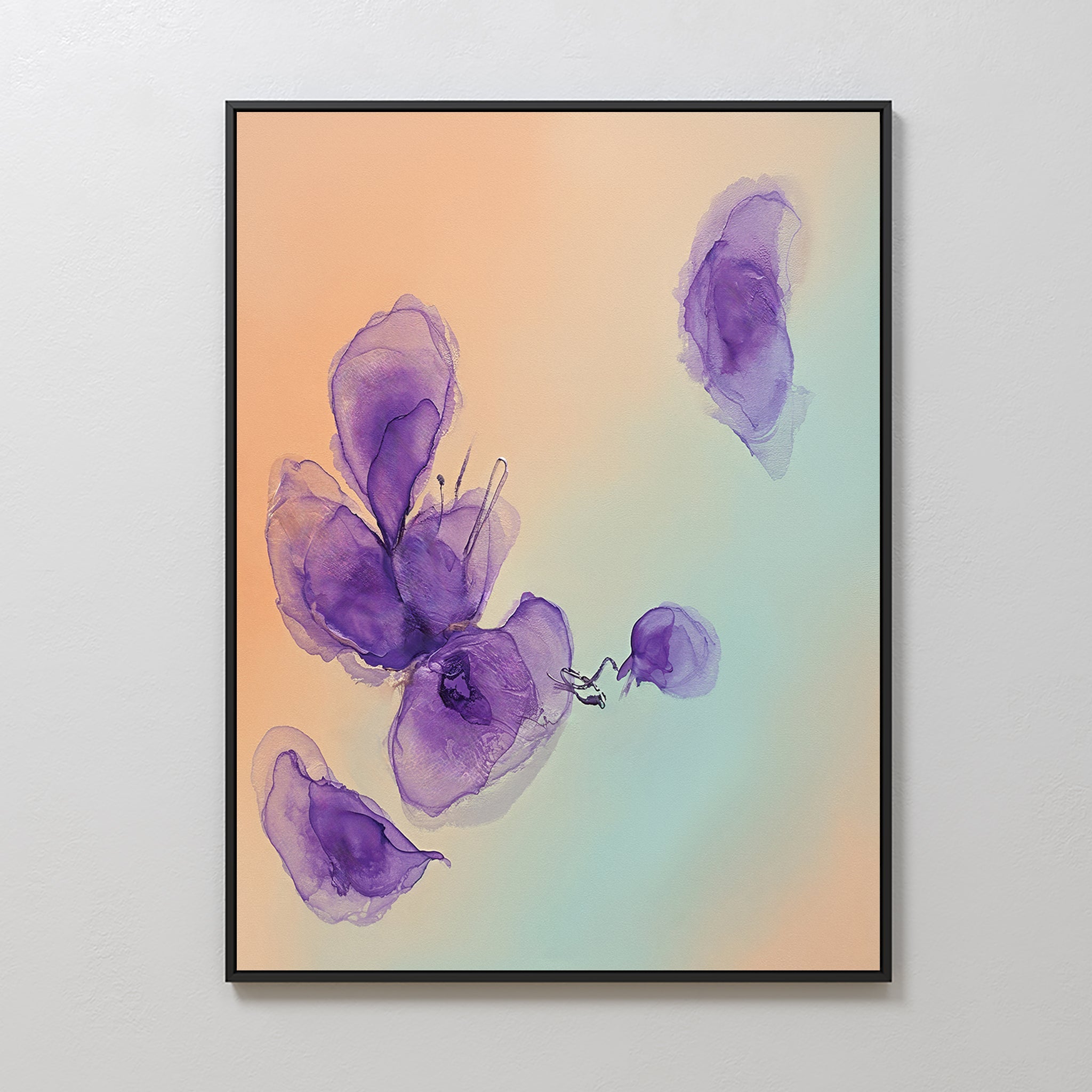 Whispers in Lavender – blush pink botanical canvas wall art print by Aspire Prints