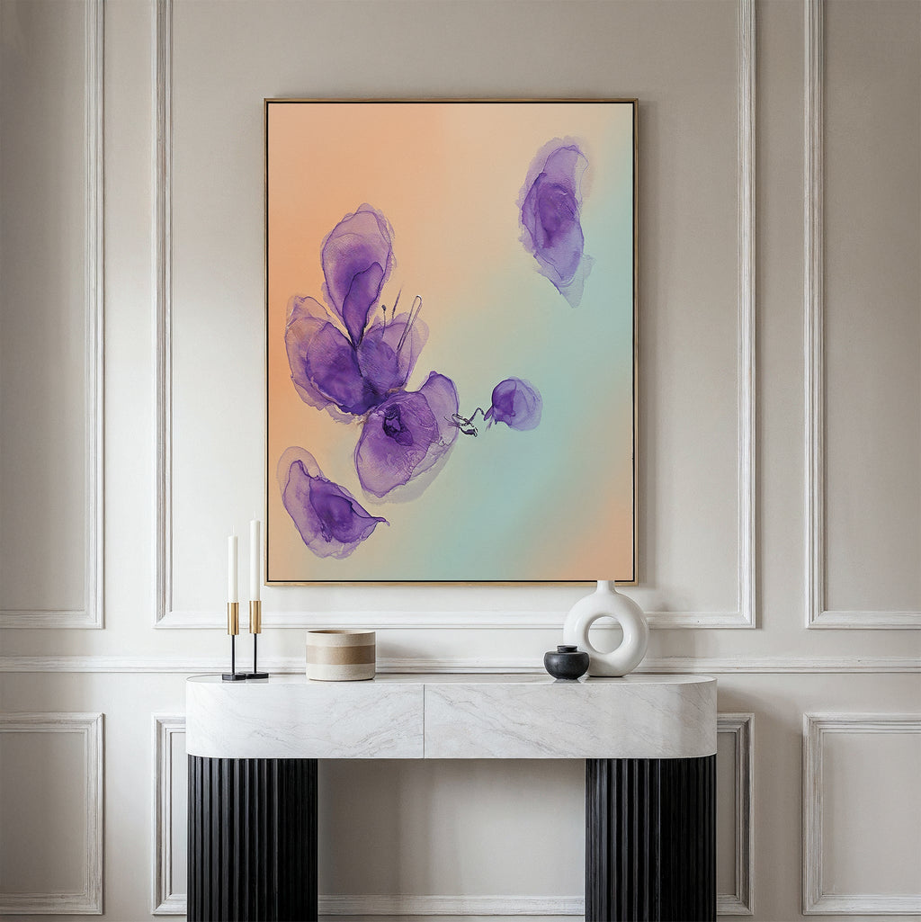 Whispers in Lavender – blush pink botanical canvas wall art print by Aspire Prints