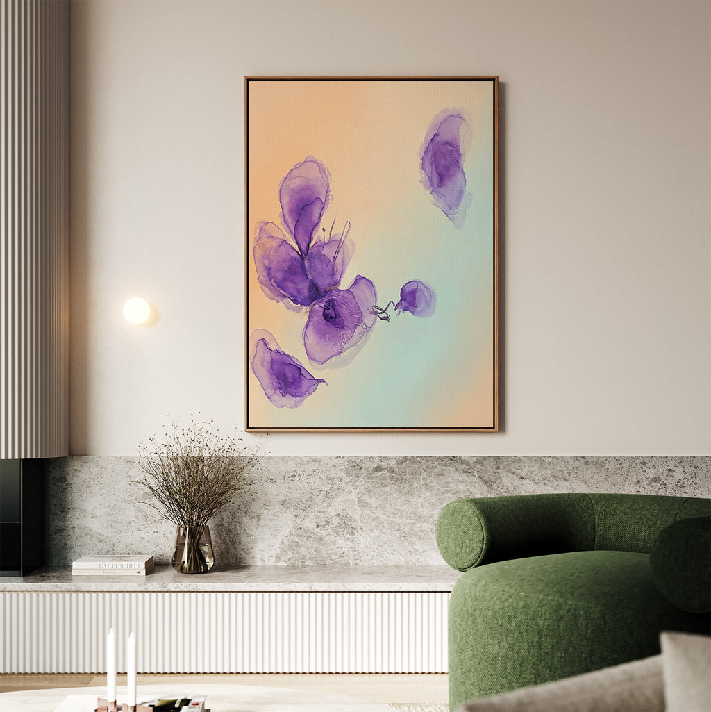 Whispers in Lavender – blush pink botanical canvas wall art print by Aspire Prints