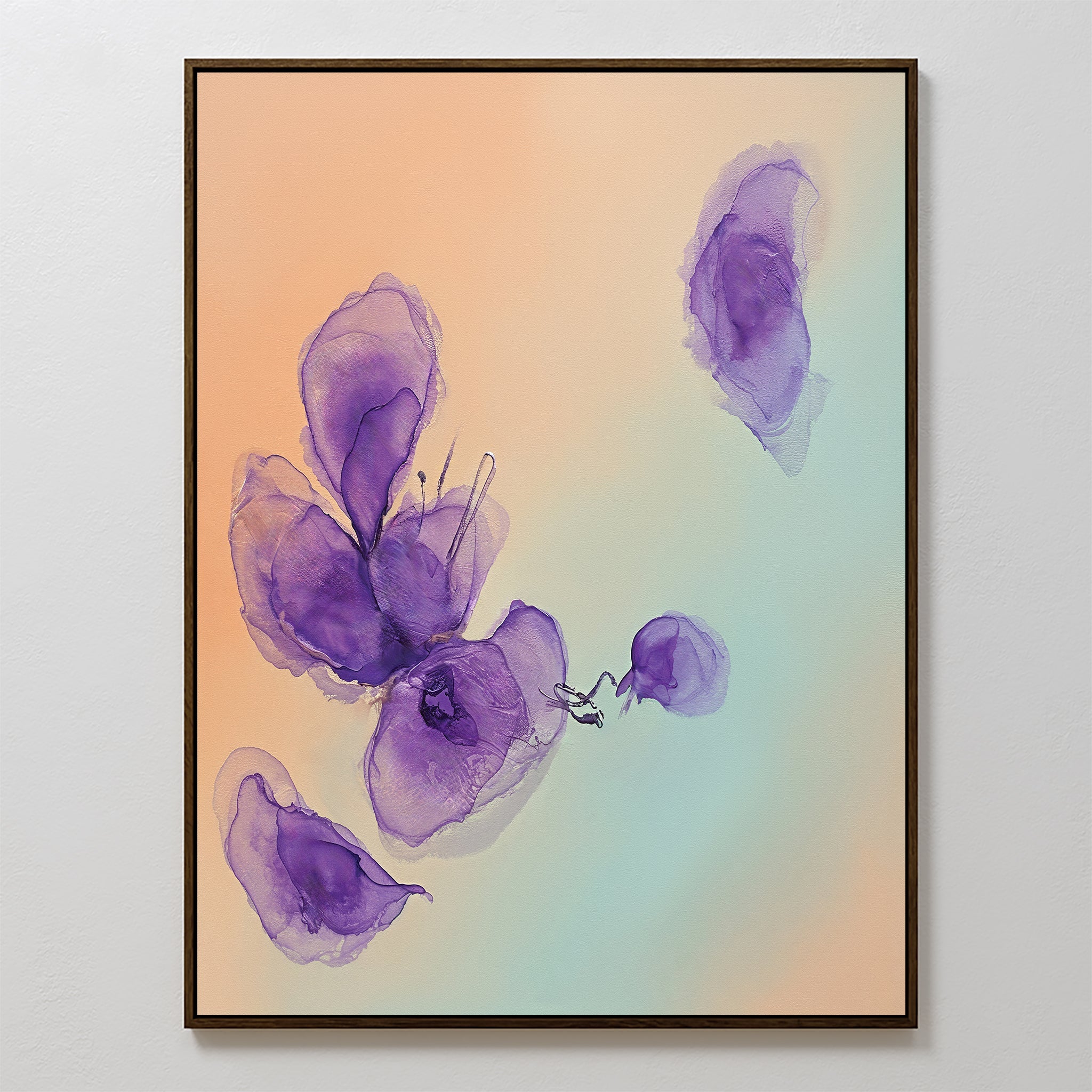 Whispers in Lavender – blush pink botanical canvas wall art print by Aspire Prints