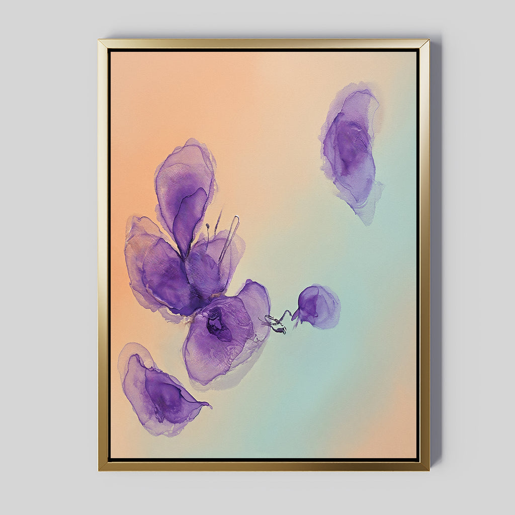 Whispers in Lavender – blush pink botanical canvas wall art print by Aspire Prints