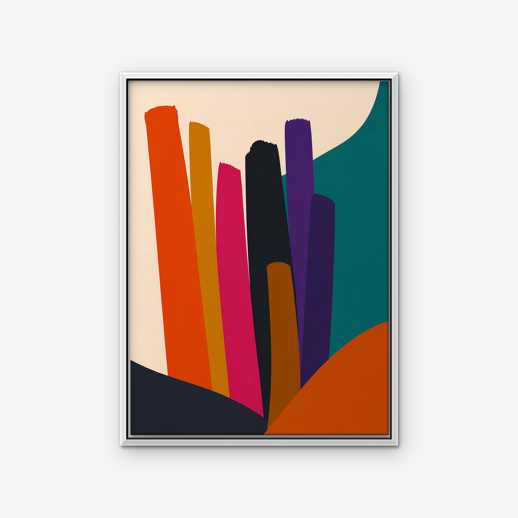 Vivid Color Columns Canvas Art - Vertical – White Floating Frame on white background