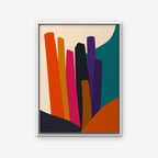 Vivid Color Columns Canvas Art - Vertical – White Floating Frame on white background