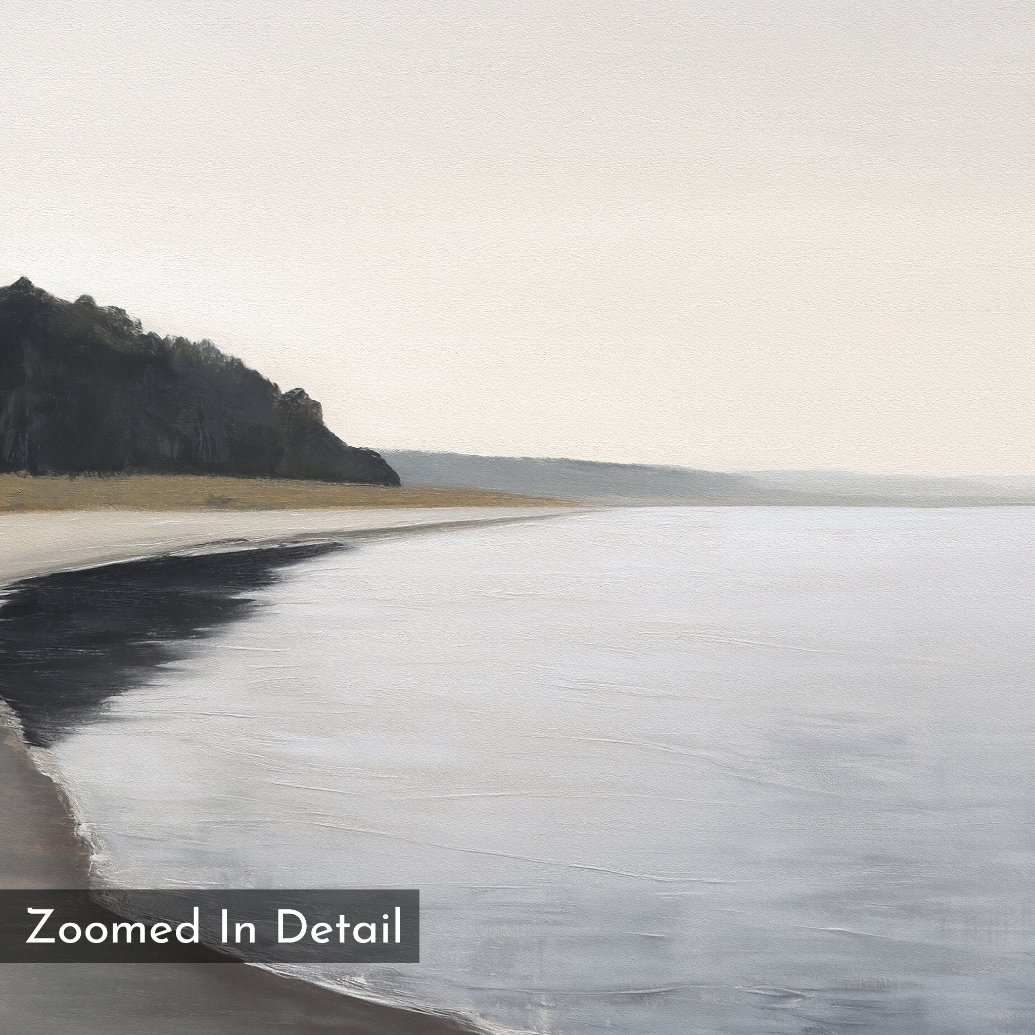 Hush of the Northern Tide – neutral-toned coastal canvas wall art print by Aspire Prints