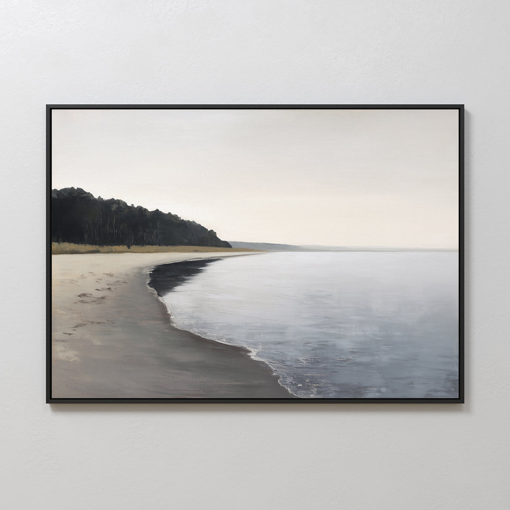Hush of the Northern Tide – neutral-toned coastal canvas wall art print by Aspire Prints