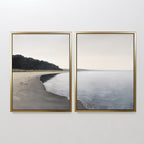 Whispers of the Weathered Coast – Set of 2 Canvas Prints set of 2 – neutral-toned coastal canvas wall art by Aspire Prints
