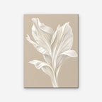 White Leaf Canvas Art - Vertical – Stretched Canvas Only on white background