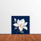 White Magnolia Canvas Art - Square – Stretched Canvas Only in room setting