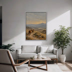 Wild Horses Trail Canvas Art - Vertical – White Floating Frame in room setting