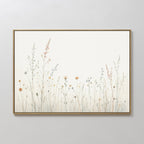 Whispers of the Meadow Canvas Print – beige and white botanical canvas wall art print by Aspire Prints