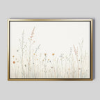 Whispers of the Meadow Canvas Print – beige and white botanical canvas wall art print by Aspire Prints