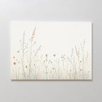 Whispers of the Meadow Canvas Print – beige and white botanical canvas wall art print by Aspire Prints