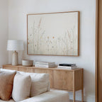 Whispers of the Meadow Canvas Print – beige and white botanical canvas wall art print by Aspire Prints