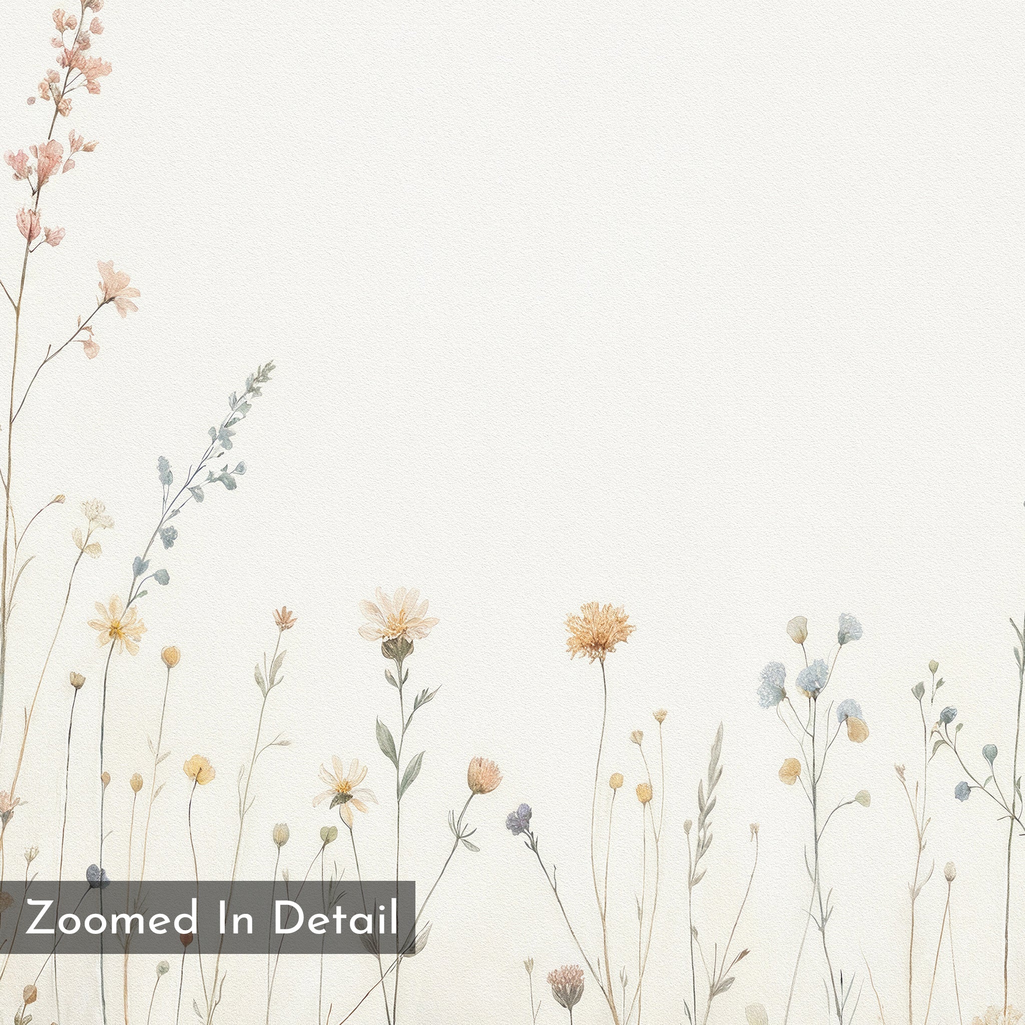 Whispers of the Meadow Canvas Print – beige and white botanical canvas wall art print by Aspire Prints