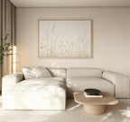 Whispers of the Meadow Canvas Print – beige and white botanical canvas wall art print by Aspire Prints