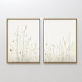 Whispers of the Meadow – Set of 2 Canvas Prints set of 2 – beige and white botanical canvas wall art by Aspire Prints