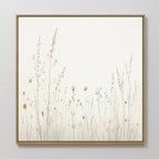 Whispers in Bloom Canvas Print – beige and white botanical canvas wall art print by Aspire Prints