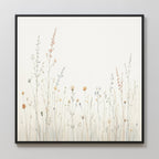 Whispers in Bloom Canvas Print – beige and white botanical canvas wall art print by Aspire Prints