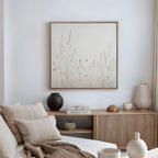 Whispers in Bloom Canvas Print – beige and white botanical canvas wall art print by Aspire Prints