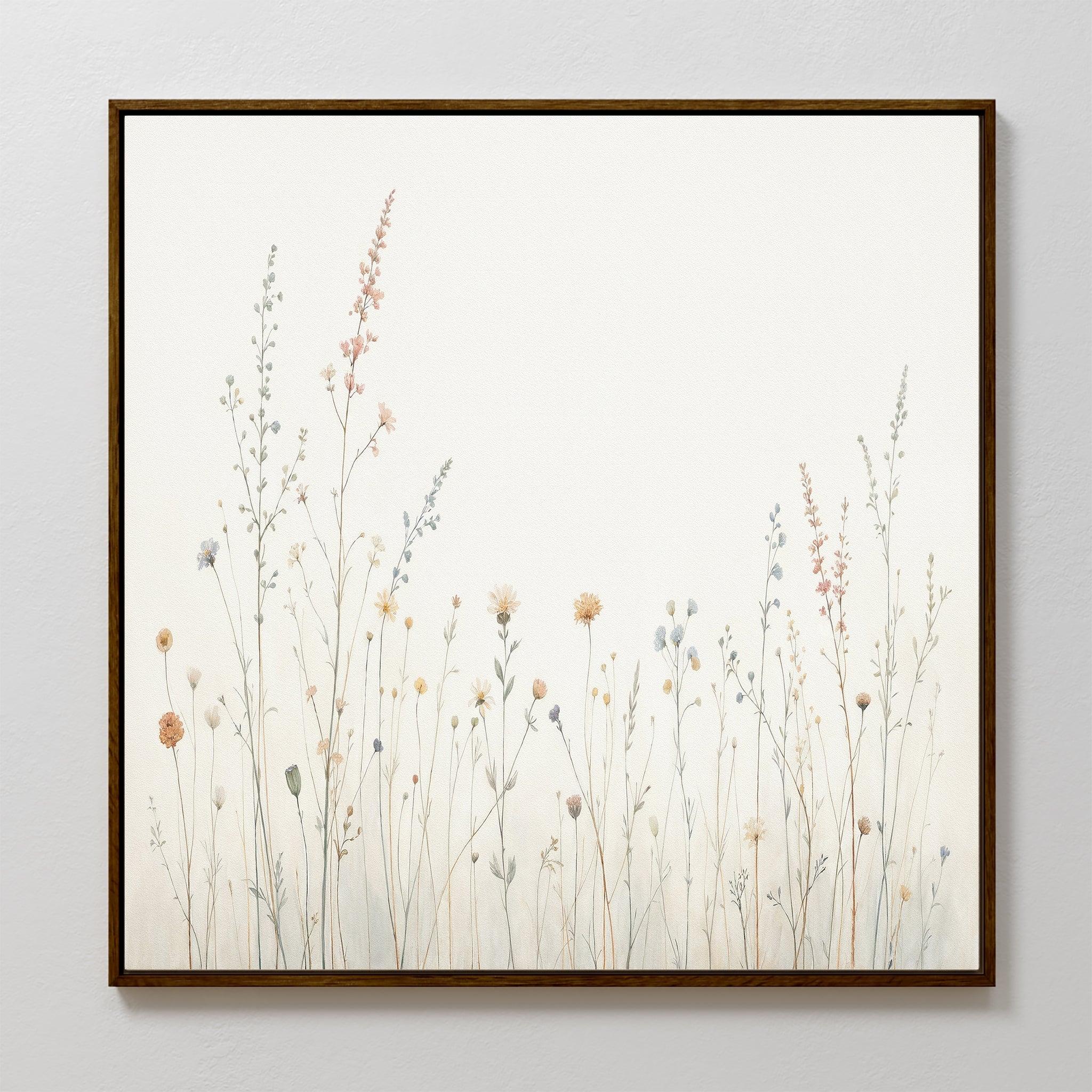 Whispers in Bloom Canvas Print – beige and white botanical canvas wall art print by Aspire Prints