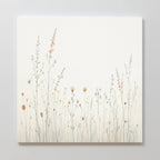Whispers in Bloom Canvas Print – beige and white botanical canvas wall art print by Aspire Prints