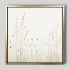 Whispers in Bloom Canvas Print – beige and white botanical canvas wall art print by Aspire Prints