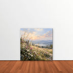 Wildflower Hillside Canvas Art - Square – Stretched Canvas Only in room setting