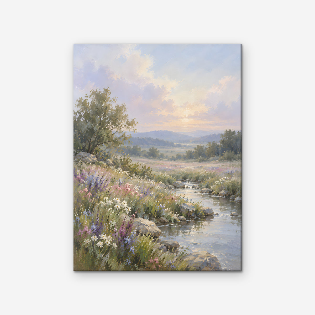 Wildflower Stream Canvas Art - Vertical – Stretched Canvas Only on white background
