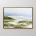 Where the Grasses Meet the Sea – blue vintage canvas wall art print by Aspire Prints