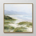 Where Sea Meets Silence – blue vintage canvas wall art print by Aspire Prints