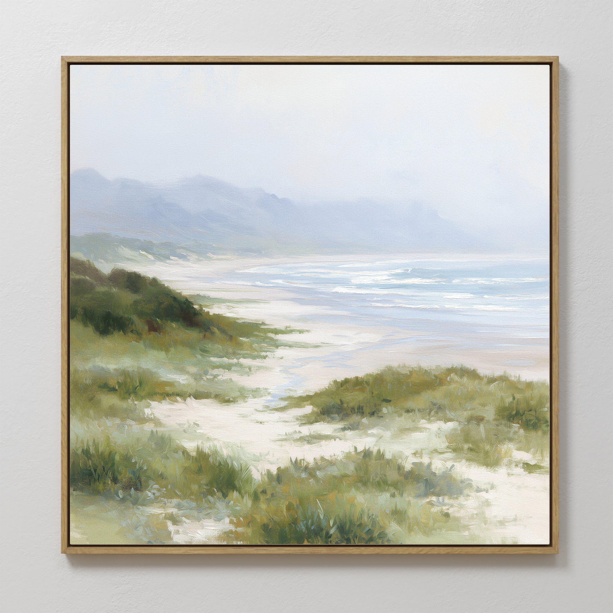 Where Sea Meets Silence – blue vintage canvas wall art print by Aspire Prints