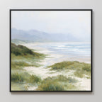 Where Sea Meets Silence – blue vintage canvas wall art print by Aspire Prints