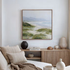 Where Sea Meets Silence – blue vintage canvas wall art print by Aspire Prints