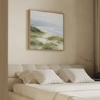 Where Sea Meets Silence – blue vintage canvas wall art print by Aspire Prints