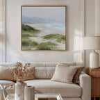 Where Sea Meets Silence – blue vintage canvas wall art print by Aspire Prints