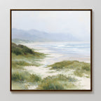 Where Sea Meets Silence – blue vintage canvas wall art print by Aspire Prints