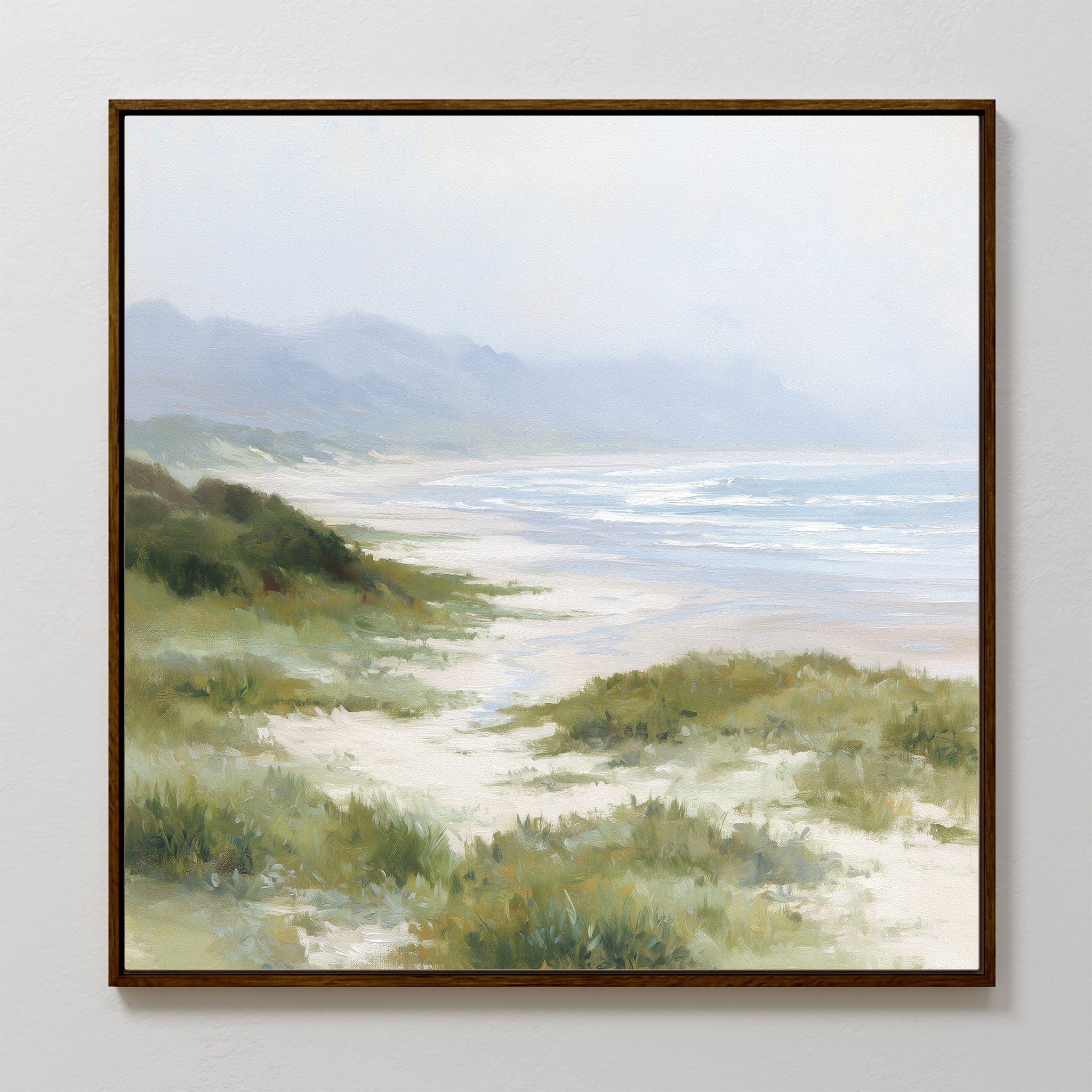 Where Sea Meets Silence – blue vintage canvas wall art print by Aspire Prints