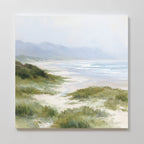 Where Sea Meets Silence – blue vintage canvas wall art print by Aspire Prints