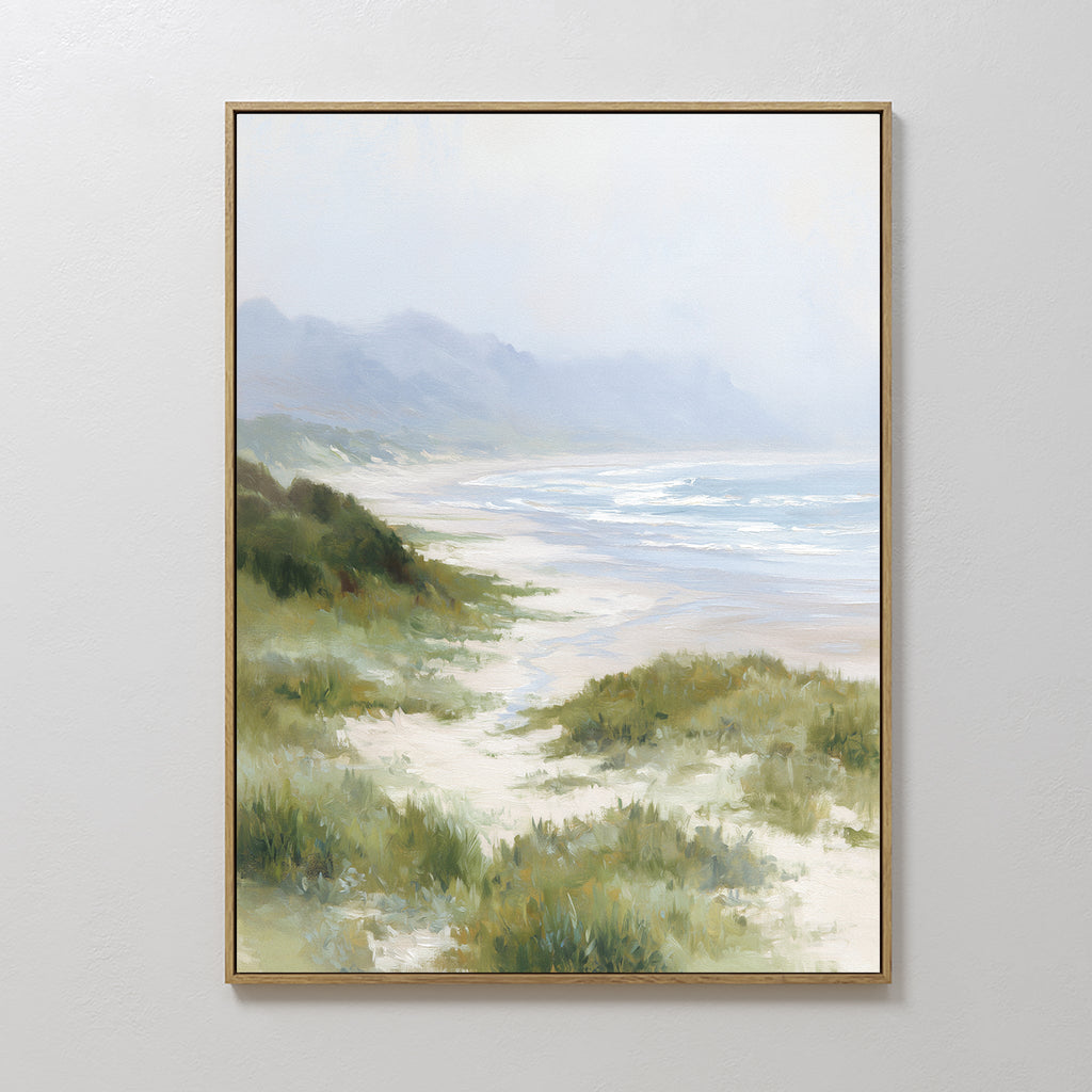 Where the Grass Meets the Tide – blue vintage canvas wall art print by Aspire Prints