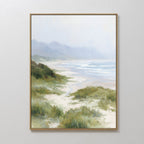 Where the Grass Meets the Tide – blue vintage canvas wall art print by Aspire Prints
