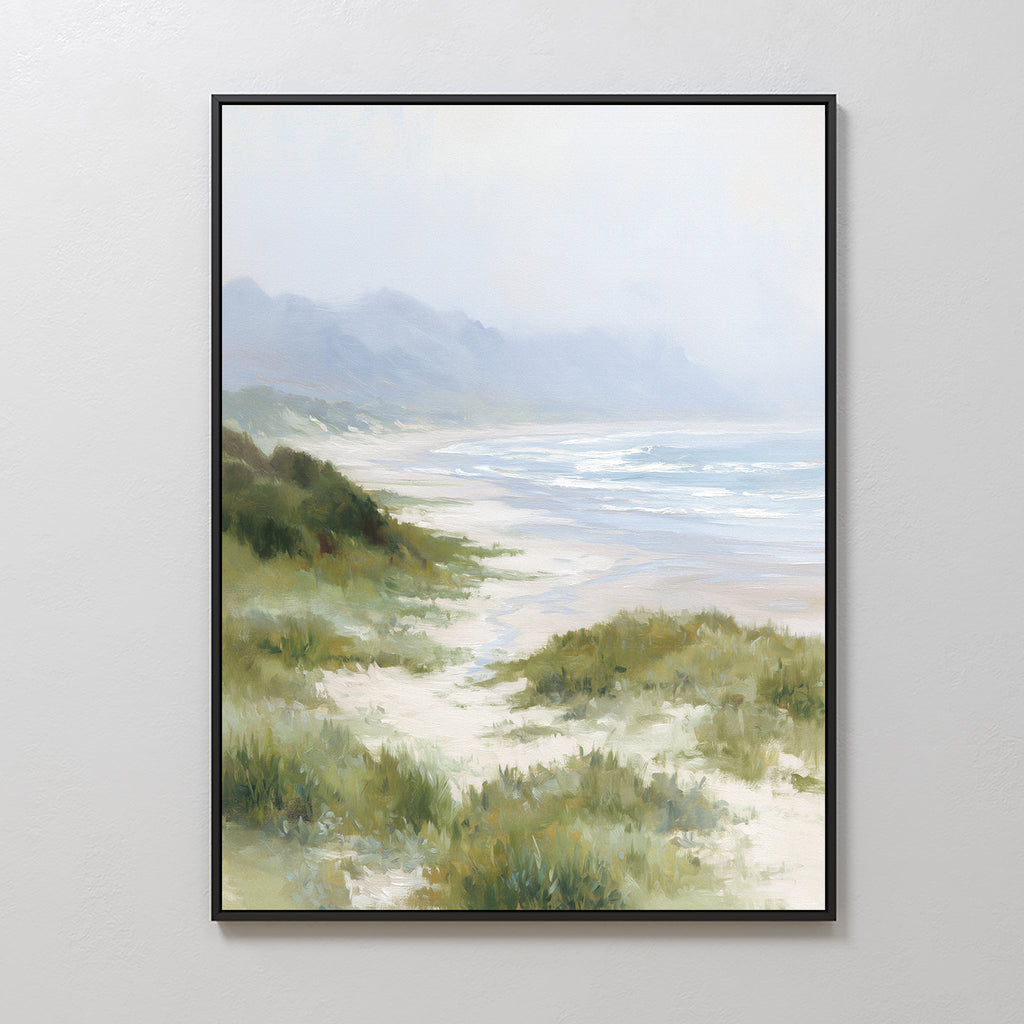 Where the Grass Meets the Tide – blue vintage canvas wall art print by Aspire Prints