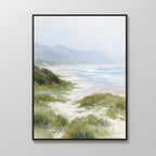 Where the Grass Meets the Tide – blue vintage canvas wall art print by Aspire Prints