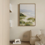 Where the Grass Meets the Tide – blue vintage canvas wall art print by Aspire Prints