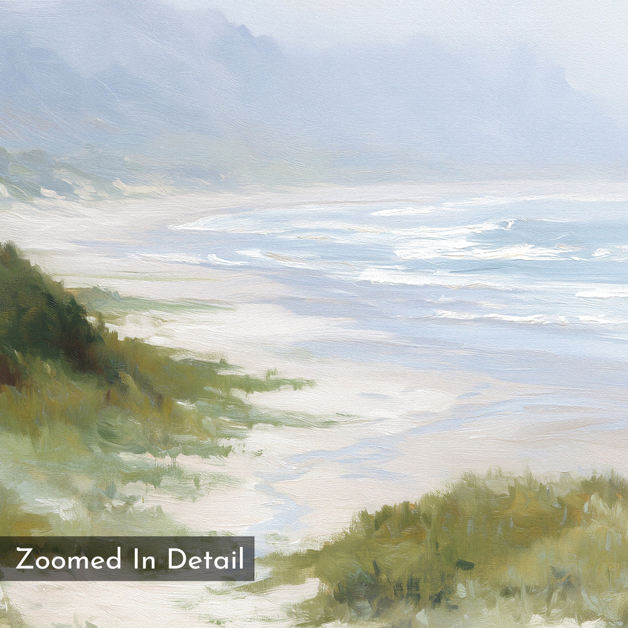 Where the Grass Meets the Tide – blue vintage canvas wall art print by Aspire Prints