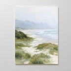 Where the Grass Meets the Tide – blue vintage canvas wall art print by Aspire Prints