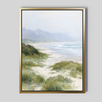 Where the Grass Meets the Tide – blue vintage canvas wall art print by Aspire Prints