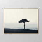 Whispers of the Bending Pine – neutral-toned botanical canvas wall art print by Aspire Prints