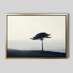 Whispers of the Bending Pine – neutral-toned botanical canvas wall art print by Aspire Prints