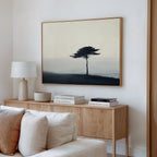 Whispers of the Bending Pine – neutral-toned botanical canvas wall art print by Aspire Prints